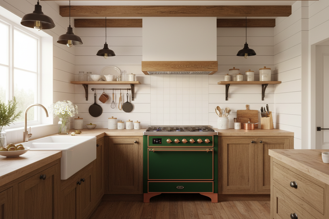 ILVE Majestic II 36" Induction Range Emerald Green Copper Trim UMI09QNS3EGP