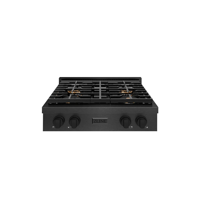 ZLINE 30 " Paramount Gas Rangetop  Cooktop, Black Satin Stainless Steel SRTBS-30