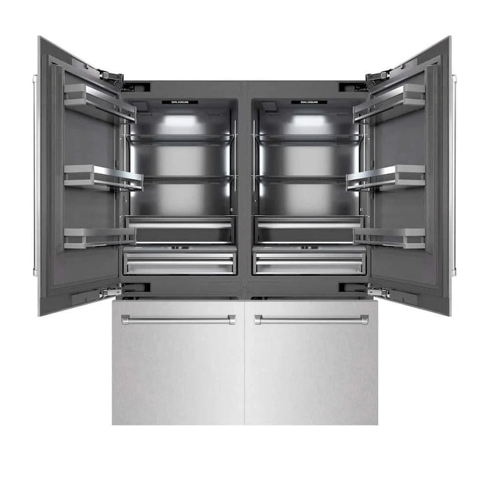 ZLINE 60" Panel Ready Built-In Bottom Freezer Refrigerator,Water Dispenser, Ice Maker, DuraSnow® Stainless Steel,Graphite Gray, GRBIV-SN-60