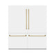 ZLINE 72" Built-In Bottom Freezer Refrigerator,Water Dispenser, Ice Maker, White Matte Polished Gold RBITZ-WM-72-G
