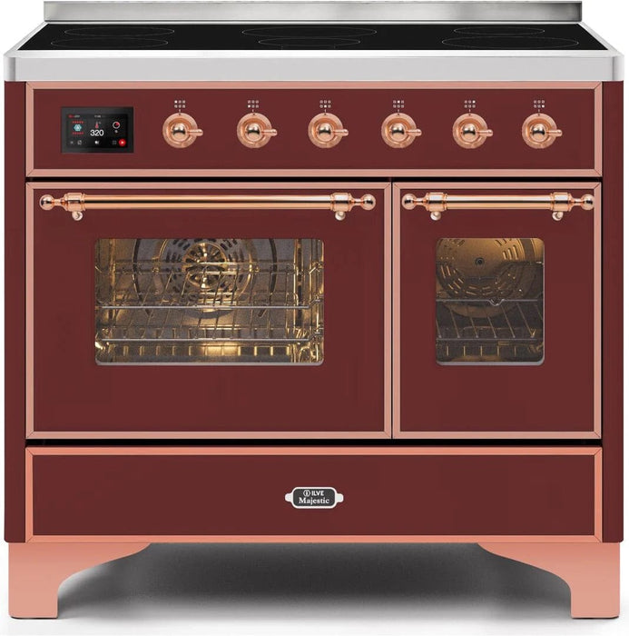 ILVE Majestic II 40" Induction Range Burgundy Copper Trim UMDI10NS3BUP