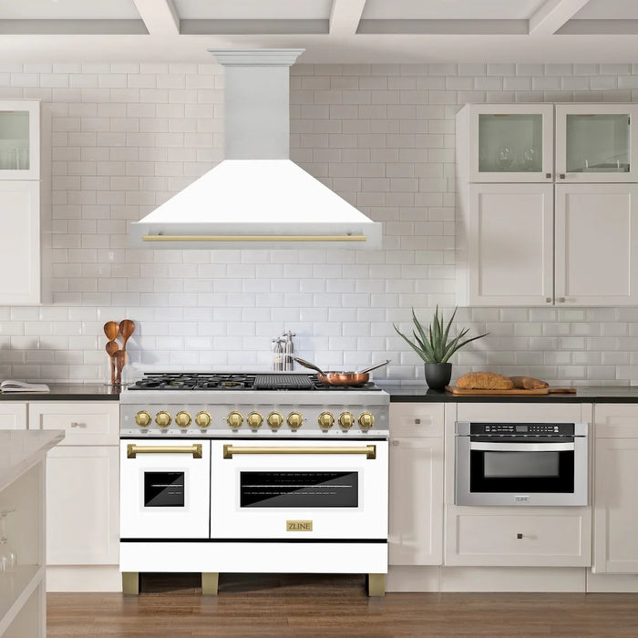 ZLINE 48" Autograph DuraSnow White Range Hood 8654SNZ-WM48-CB