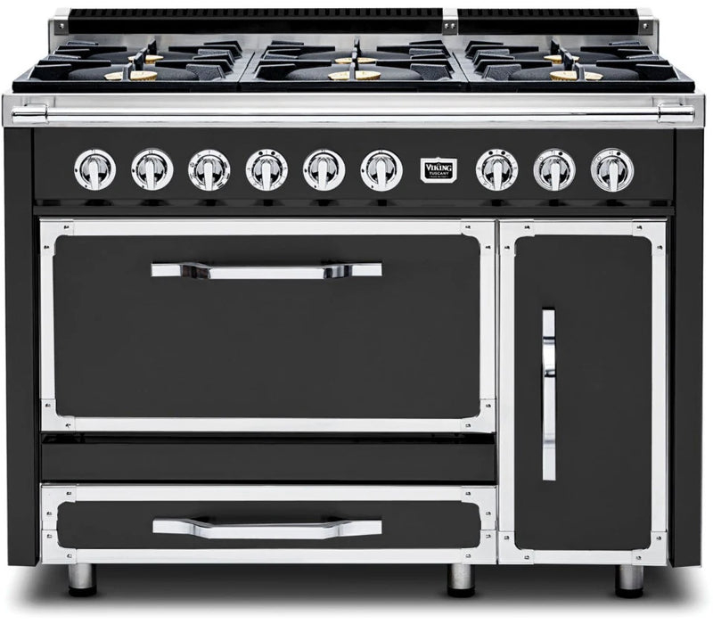 VIKING Tuscany Series 48" Dual Fuel Range, Cast Black TVDR4816BCS