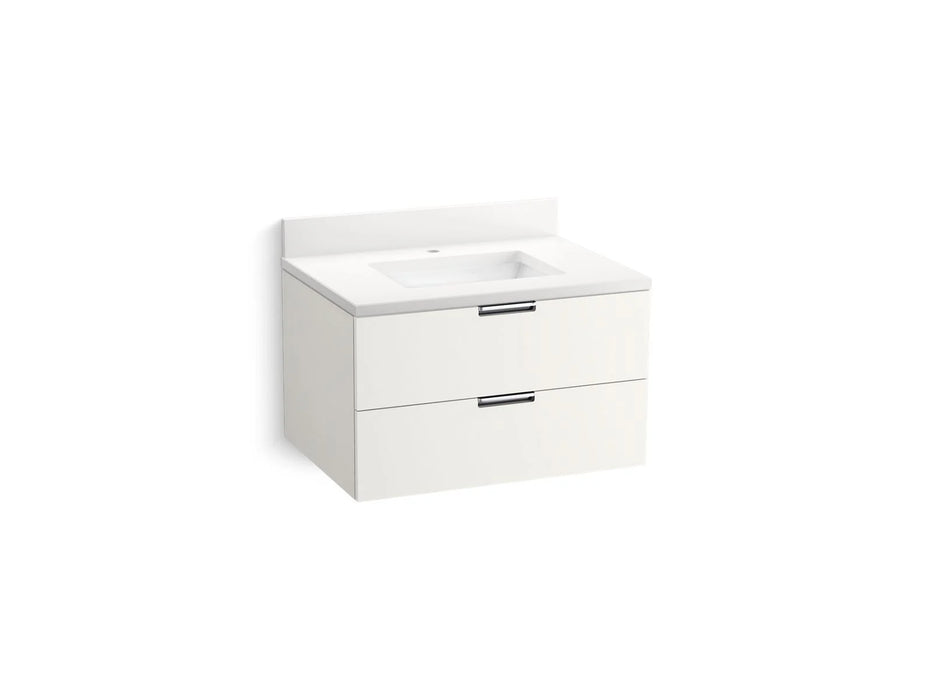 KOHLER Maxstow 30" wall-hung bathroom vanity cabinet, sink, quartz top K-34654