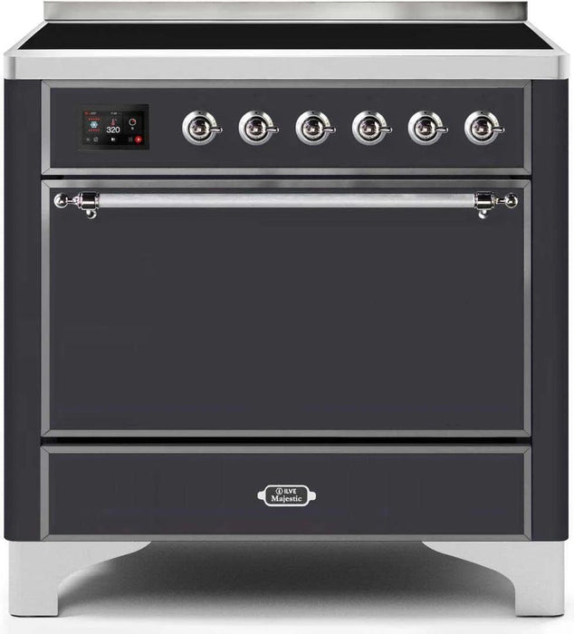 ILVE Majestic II 36" Induction Range Matte Graphite Chrome Trim UMI09QNS3MGC