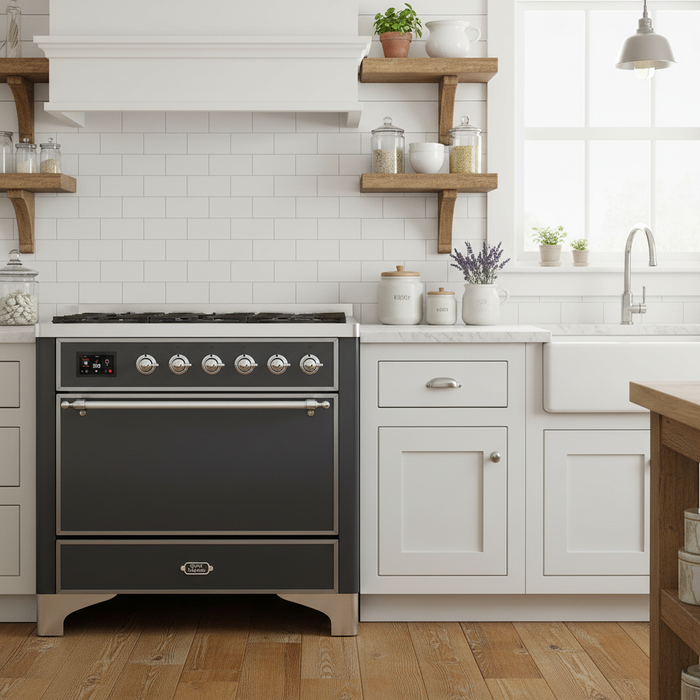 ILVE Majestic II 36" Induction Range Matte Graphite Chrome Trim UMI09QNS3MGC