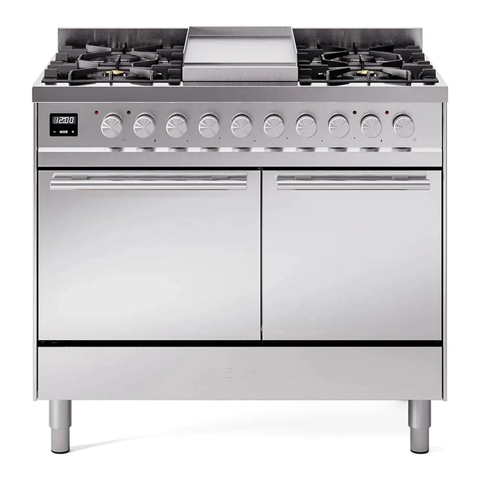 ILVE 40"Professional Plus Dual Fuel Range, Stainless Steel UPD40FQMPSS