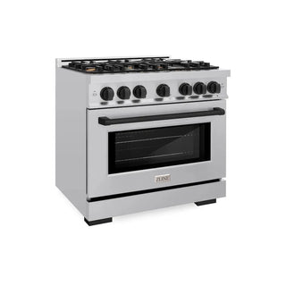ZLINE 36" Select Gas Range Convection Gas Oven Stainless Steel Matte Black HGRZ-36-MB