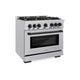 ZLINE 36" Select Gas Range Convection Gas Oven Stainless Steel Matte Black HGRZ-36-MB