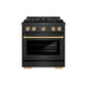 ZLINE 30" Paramount Dual Fuel Range DuoPro™ Cooktop, Electric Convection Oven, Black Satin Stainless Steel PSDRBSZ-30-CB