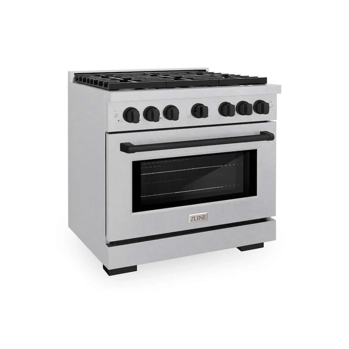 ZLINE 36"Gas Range, Convection Gas Oven, DuraSnow® Matte Black, SGRSZ-36-MB