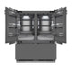 ZLINE 60" Panel Ready Built-In Bottom Freezer Refrigerator,Water Dispenser, Ice Maker,Graphite Gray, Polished Gold GRBIVZ-60-G
