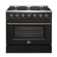 Forno Galiano 36" Gas on Gas Range — FFSGS6244-36BLK