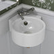 ALFI brand White 17" Tiny Corner Wall Mounted Ceramic Sink, Faucet Hole ABC121