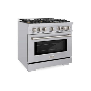 ZLINE 36" Select Gas Range Convection Gas Oven Stainless Steel Brass Burners HGR-BR-36