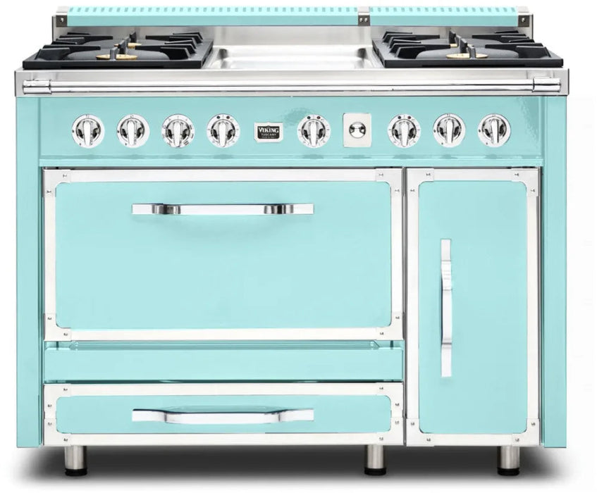 VIKING Tuscany Series 48" Dual Fuel Range Griddle, Bywater Blue TVDR4814GBW