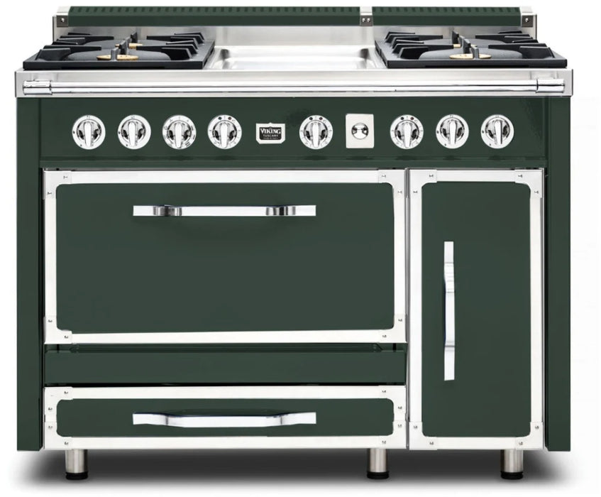 VIKING Tuscany Series 48" Dual Fuel Range Griddle, Blackforest Green TVDR4814GBF