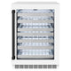 ZLINE 24" Touchstone Dual Zone 44 Bottle Wine Cooler White Matte Glass Door Matte Black Handle RWDOZ-WM-24-MB