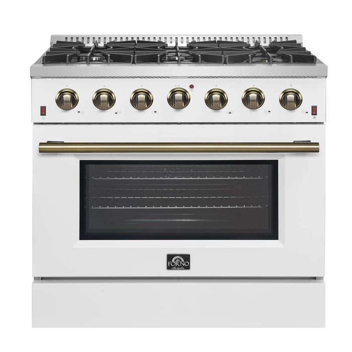 FORNO Galiano 36" Gas on Gas Range FFSGS6244-36WHT