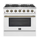 Forno Galiano 36" Gas on Gas Range — FFSGS6244-36WHT