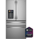 GE 36" Freestanding 4-Door French-Door Smart Refrigerator, PVD28HYYFS