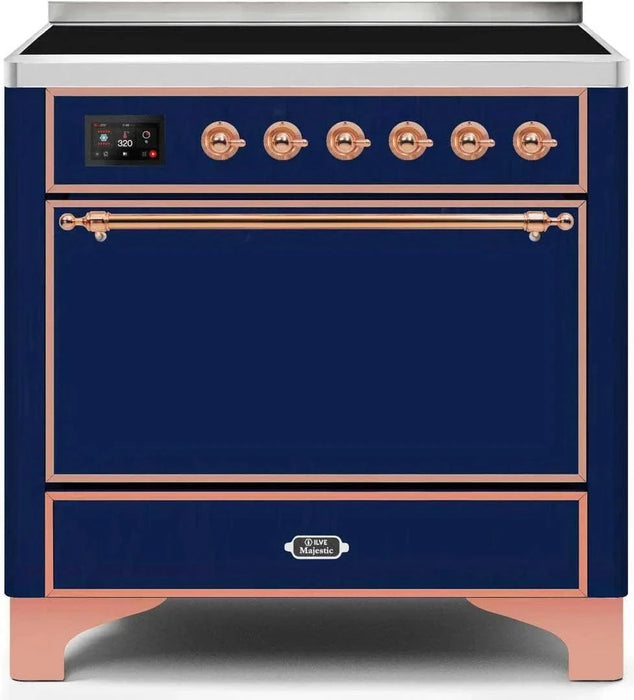 ILVE Majestic II 36" Induction Range Midnight Blue Copper Trim UMI09QNS3MBP