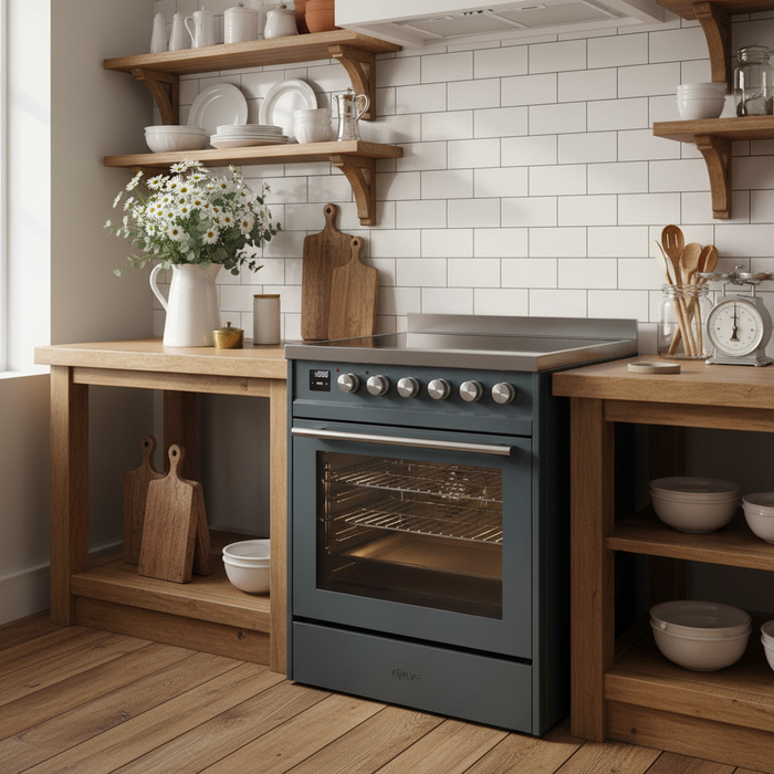 ILVE 30"Professional Plus Liquid Propane Dual Fuel Range, Blue Grey UP30WMPBGLP