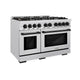 ZLINE 48" Select Dual Fuel Range Gas Cooktop Electric Convection Oven DuraSnow® Stainless Steel Matte Black HDRSZ-48-MB