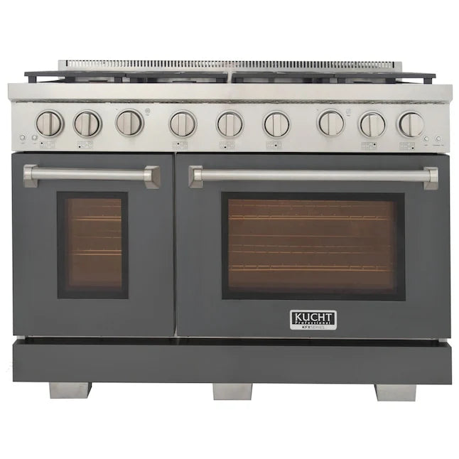 Kucht 48" Professional Gas Range, 7 Burners, Grill/Griddle, KFX480-GY