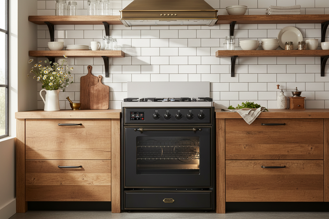 ILVE Majestic III 30" Dual Fuel Range Matte Graphite Burnished Trim UM30NR3MGB