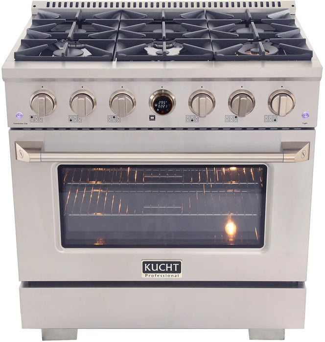 Kucht KX Series 36" Freestanding Dual Fuel Range Liquid Propane KXP36-SS/LP