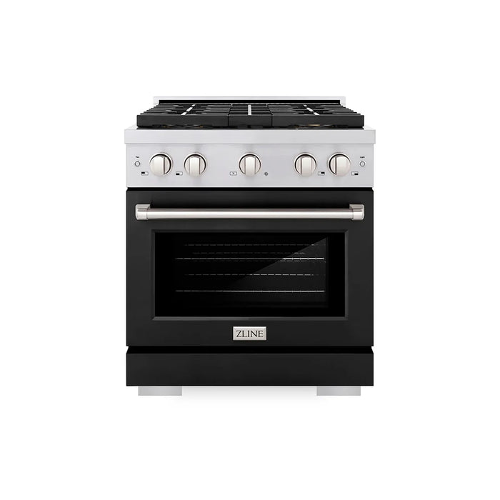 ZLINE 30" Paramount Dual Fuel Range DuoPro™ Cooktop, Electric Convection Oven PSDRS-BLM-30