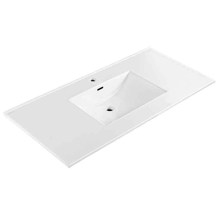 Whitehaus 49" Countertop Vanity Sink, Rect Bowl Single Faucet, Overflow WHCS4922-1H