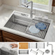 Forno ACQUA 33" Drop-In 3-Level Work. Sink, W. Faucet, Glass Rinser — D-XP30