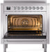 ILVE Nostalgie II 36" Electric Range, Stainless Steel, Chrome Trim UPI366NMPSSC ILVE