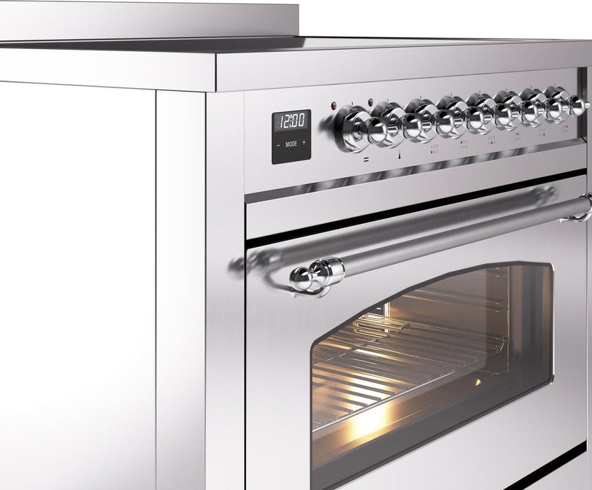 ILVE Nostalgie II 36" Electric Range, Stainless Steel, Chrome Trim UPI366NMPSSC ILVE