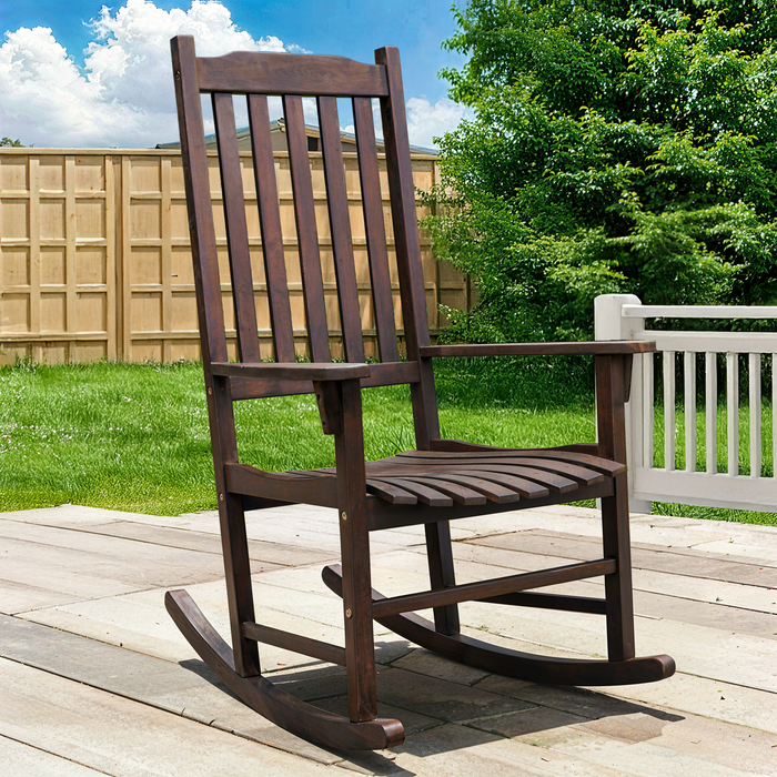 Tranquillo Oasis Wooden Rocking Chair for Patio, Porch, or Indoor Use