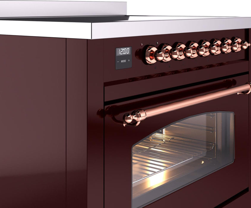 ILVE Nostalgie II 36 " Electric Range, Burgundy, Copper Trim UPI366NMPBUP ILVE