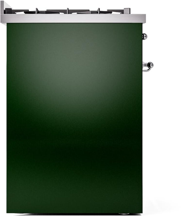 ILVE Nostalgie II 30" Dual Fuel Liquid Propane Range, Emerald Green, Chrome Trim UP30NMPEGCLP ILVE