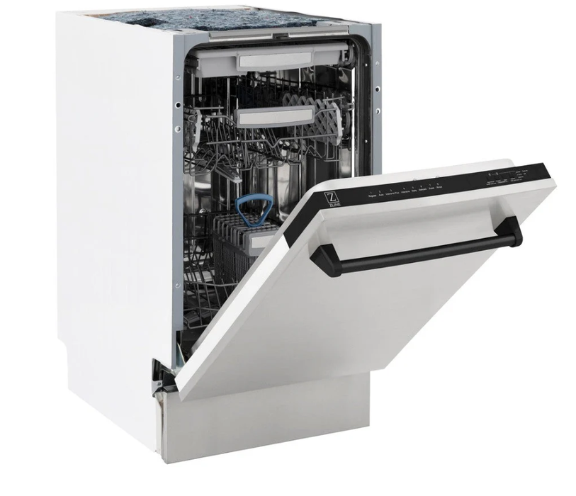 ZLINE Autograph 18" Dishwasher Stainless Door, Black DWVZ-304-18-MB