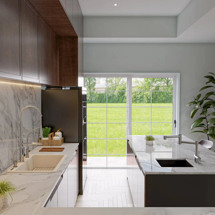 ALFI brand Square 18" Undermount / Drop In Fireclay Prep Sink ABF1818S