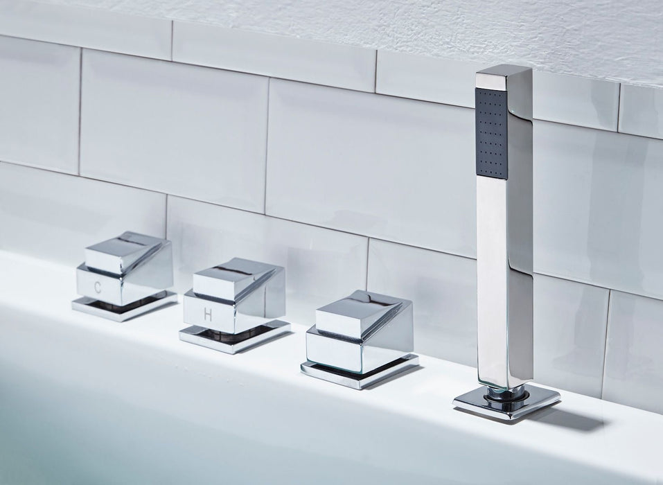 EAGO 5 ft Acrylic White Rectangular Whirlpool Bathtub, Fixtures AM154ETL-L5