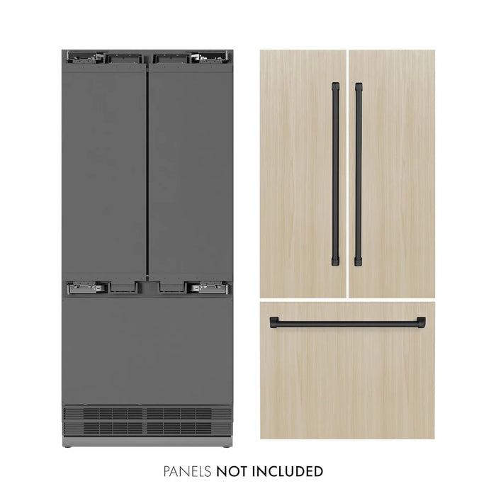 ZLINE Autograph Edition 36" Panel Ready French Door Built-In Bottom Freezer Refrigerator SRBIVZ-36-CB