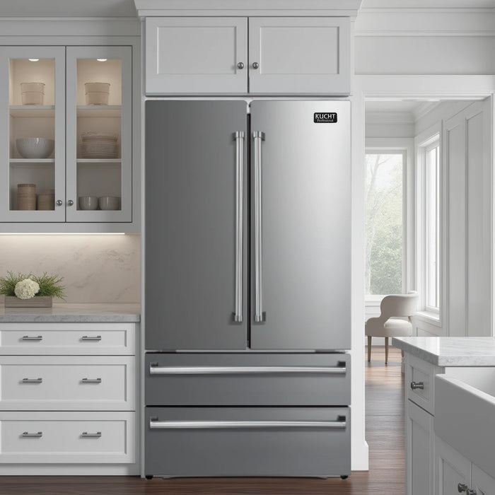 Kucht 36" Counter Depth Freestanding French Door Refrigerator KR700i