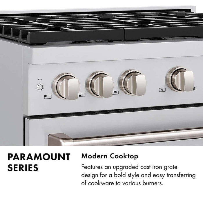 ZLINE 36" Paramount Gas Range DuoPro™ Cooktop, Convection Gas Oven PSGRZ-BLM-36-G