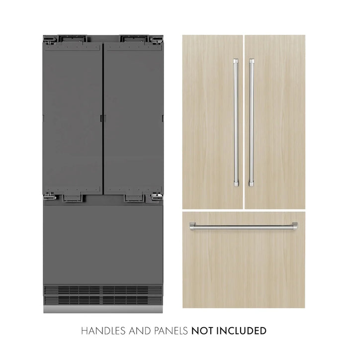 ZLINE 30" Panel Ready Built-In Bottom Freezer Refrigerator, Water Dispenser, Ice Maker, Graphite Gray Interior GRBIV-30