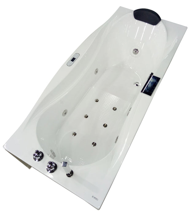 EAGO 6 ft Right Drain Acrylic White Whirlpool Bathtub, Fixtures AM189ETL-L