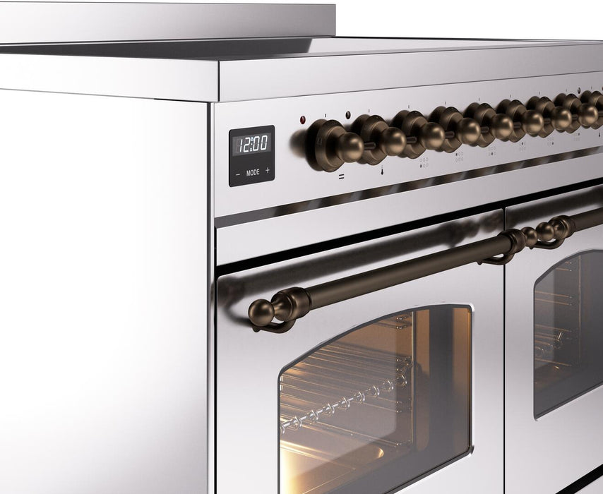 ILVE Nostalgie II 40" Electric Range, Stainless Steel, Bronze Trim UPDI406NMPSSB ILVE