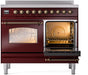 ILVE Nostalgie II 40" Electric Range, Burgundy, Bronze Trim ILVE UPDI406NMPBUB ILVE