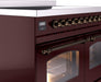 ILVE Nostalgie II 40" Electric Range, Burgundy, Bronze Trim ILVE UPDI406NMPBUB ILVE